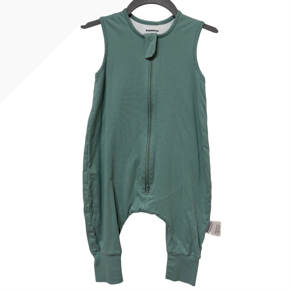BubblePanda Sage Green 0.5 TOG Cotton Sleeveless Sleep Sack Walker Sz M 80-90cm